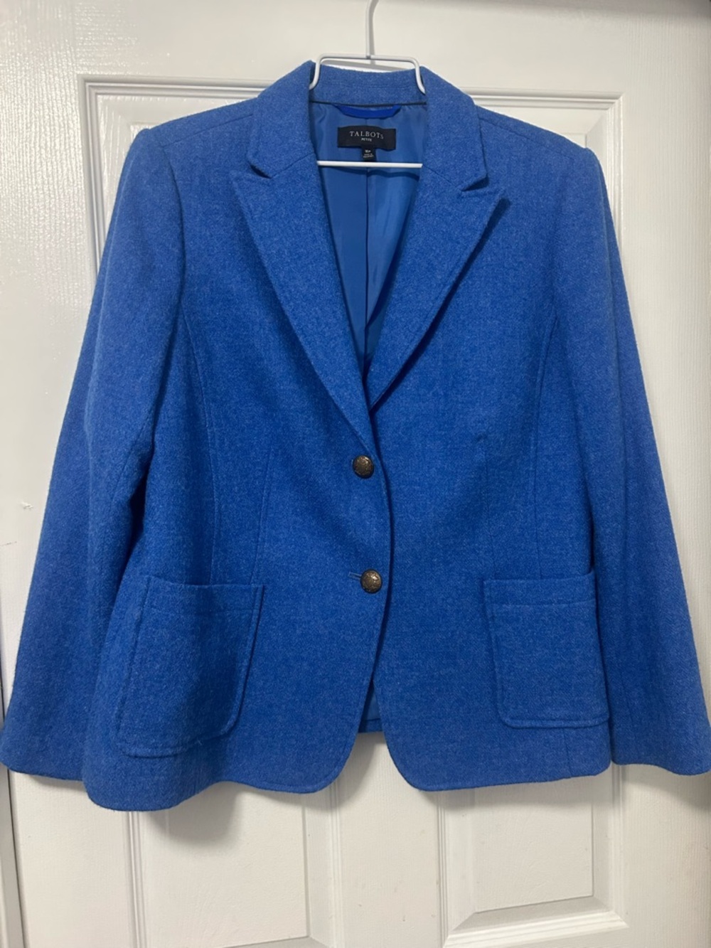 Talbots Cobalt Blue Wool-Blend Blazer Jacket